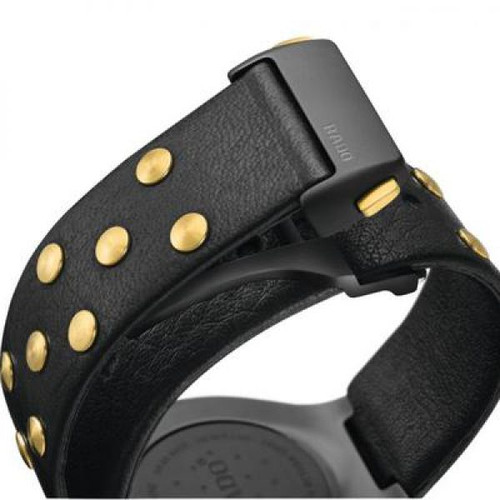Rado Unisex True Thinline Limited Edition Sapphire Ceramic Case Black Leather Studded Strap Watch R27012105