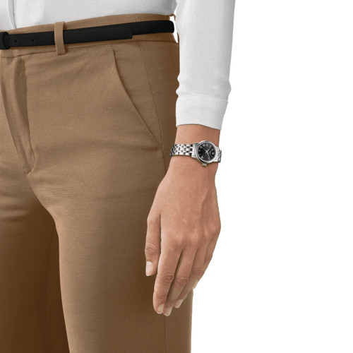 Tissot T-Classic Black Dial Grey Bracelet Dream Ladies Watch T1292101105300