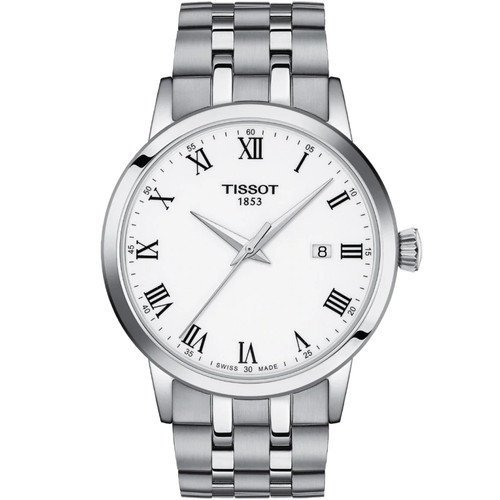 Tissot T-Classic White Dial Grey Bracelet Dream Men's Watch T1294101101300
