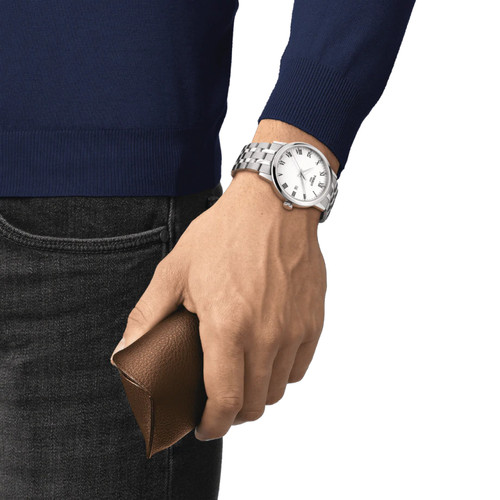 Tissot T-Classic White Dial Grey Bracelet Dream Men's Watch T1294101101300