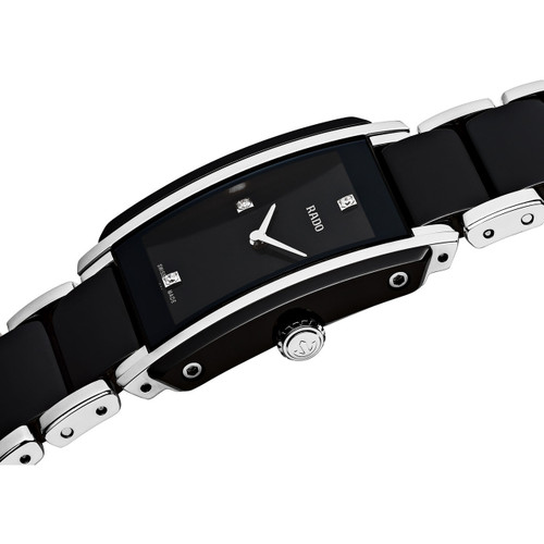 Rado Ladies Integral S Sapphire Diamonds Black High Tech Ceramic Bracelet Watch R20613712