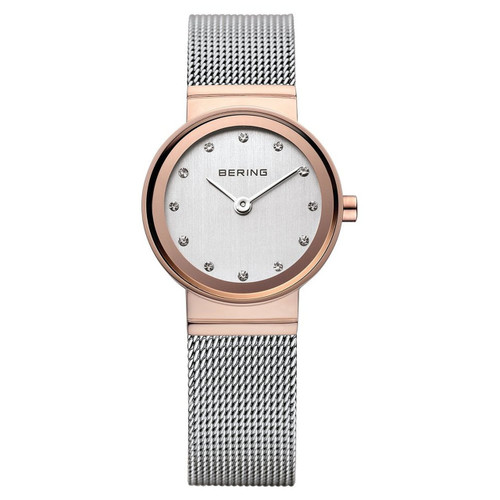 Bering Ladies Classic Rose Gold Watch With Crystal Dial 10126-066