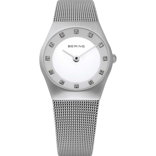 Bering Classic Ladies Ceramic Dial Swarovski Crystal Watch 11927-000