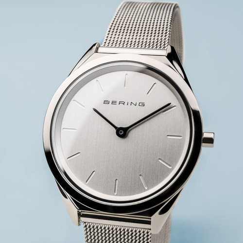 Bering Sapphire Ultra Slim Silver Dial Milanese Bracelet Watch 17031-000