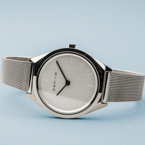 Bering Sapphire Ultra Slim Silver Dial Milanese Bracelet Watch 17031-000