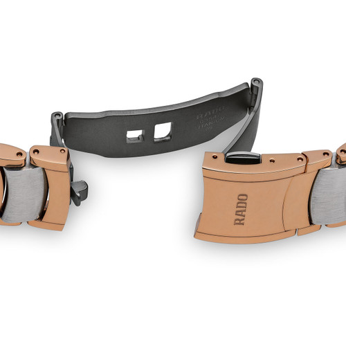 Rado Men's Centrix Open Heart L Automatic Sapphire Skeleton Dial Rose Gold PVD Bracelet Watch R30181103