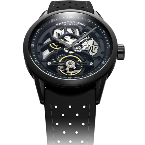 Raymond Weil Men's Freelancer Skeleton Mechanical Sapphire Watch 2785-BKR-20000