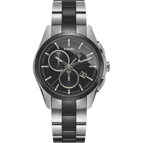 Rado Men's HyperChrome L Chronograph Sapphire Black Dial Ceramic Bracelet Watch R32038152