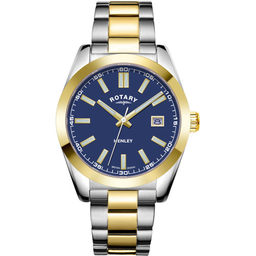 Rotary Henley Quartz Sapphire Blue Dial Gold And Silver Two-Tone Watch GB05181/05
