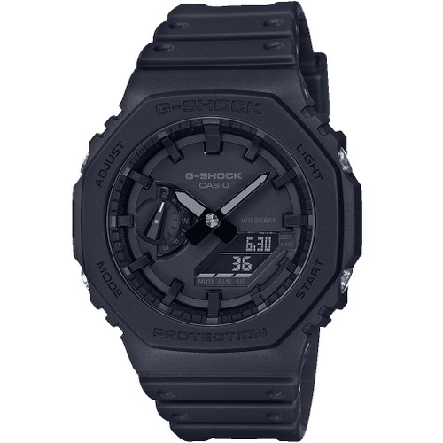 G-Shock CasiOak Blackout Analog And Digital Display Watch GA-2100-1A1ER