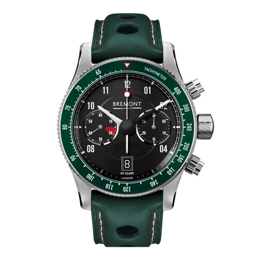 Bremont Limited Edition Jaguar E-Type 60th Anniversary Automatic Green Leather Strap Watch