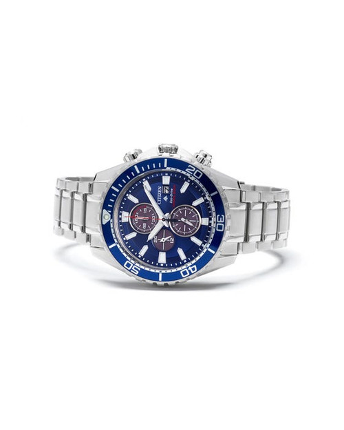 Citizen Men's Eco-Drive Promaster Divers Blue Dial Silver Bracelet Watch CA0710-82L