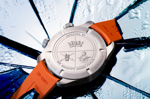 Bremont HMAF Argonaut Azure Automatic Chronometer Sapphire Blue Dial Orange Strap Watch ARGONAUT-BL-R-S