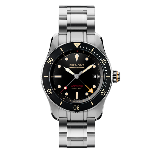 Bremont Supermarine S320 Automatic Chronometer Sapphire Black Dial Bracelet Watch S302-B
