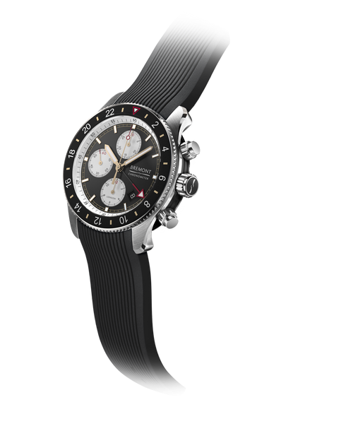 Bremont Supermarine Chrono Automatic Chronometer Sapphire Integrated Black Strap Watch SMARINECHRONO-BK-R-S