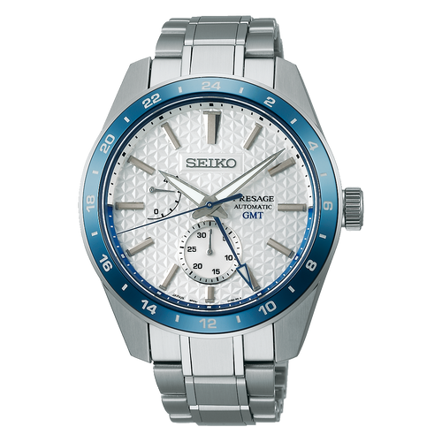 Seiko Presage Limited Edition Sharp Edged GMT Automatic Sapphire Power Reserve Watch SPB223J1