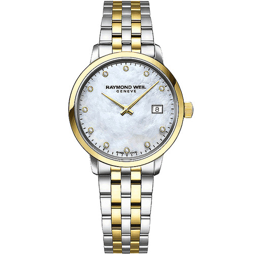 Raymond Weil Ladies Toccata 11 Diamonds Two Tone Yellow Gold Watch 5985-STP-97081