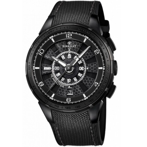 Perrelet Limited Edition Turbine Chrono Sport Automatic Sapphire Rubber Strap Watch A1079/2