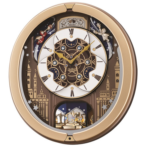 Seiko Melody In Motion Gold-Tone Case Musical Clock QXM350G