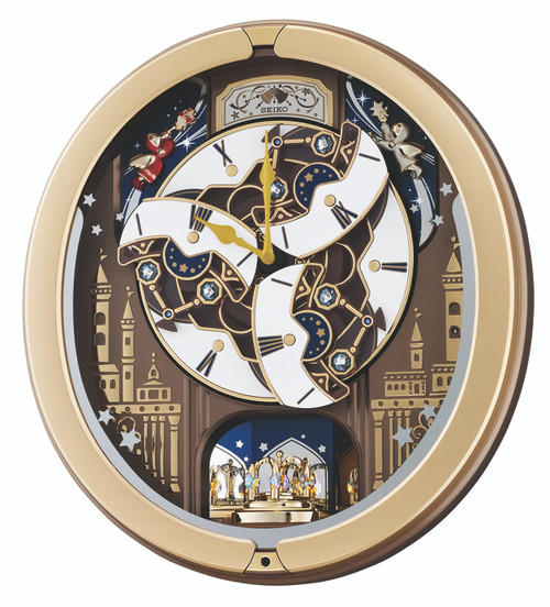 Seiko Melody In Motion Gold-Tone Case Musical Wall Clock QXM350G