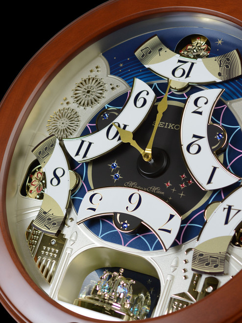 Seiko Wooden Case Melodies In Motion Musical Wall Clock QXM376B