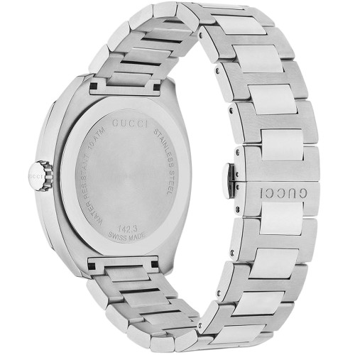 Gucci GG2570 Timeless Men's Sapphire Blue Dial Silver Bracelet Watch YA142303