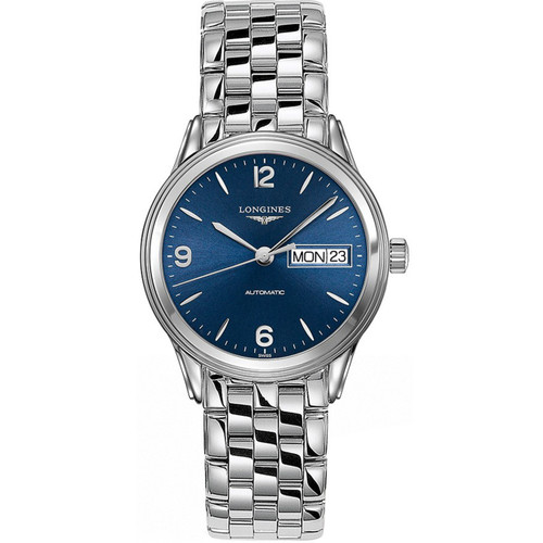 Longines Flagship Men's Automatic Sapphire Blue Sunray Dial Silver Bracelet Watch L4.799.4.96.6