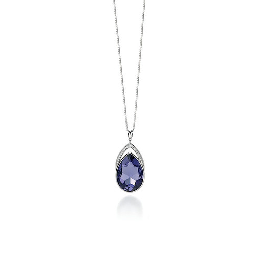 Fiorelli Ladies Silver Purple Swarovski & Clear Cubic Pendant