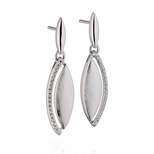 Fiorelli Ladies Sterling Silver Cubic Zirconia Marquise Earrings