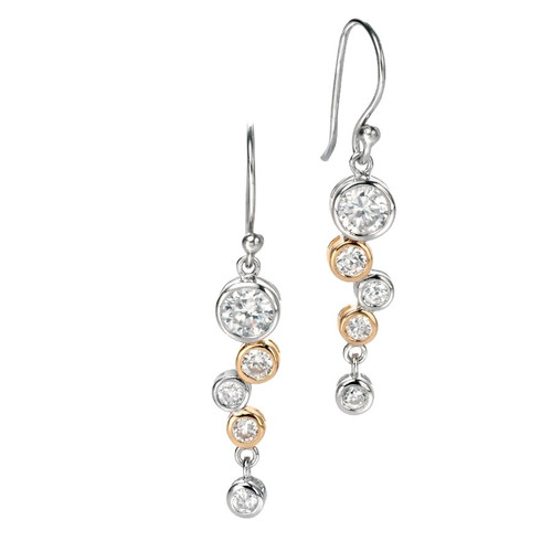Fiorelli Ladies Silver & Gold Plated Waterfall Drop Earrings