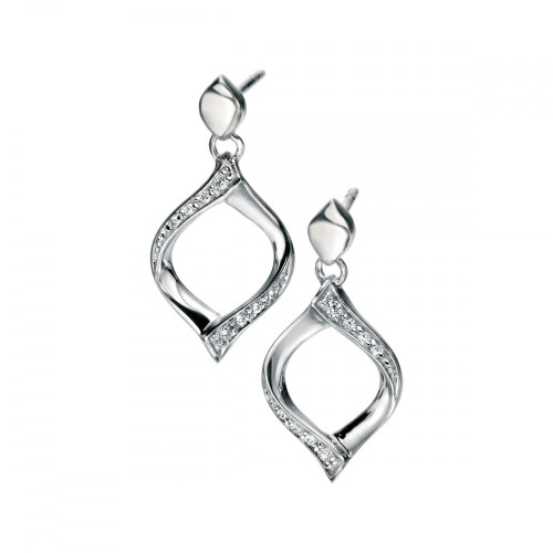 Fiorelli Ladies Silver Cubic Zirconia Drop Earrings