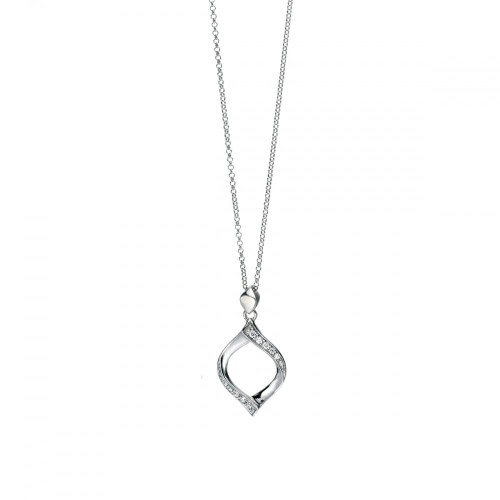 Fiorelli Ladies Silver Cubic Zirconia Twist Pendant
