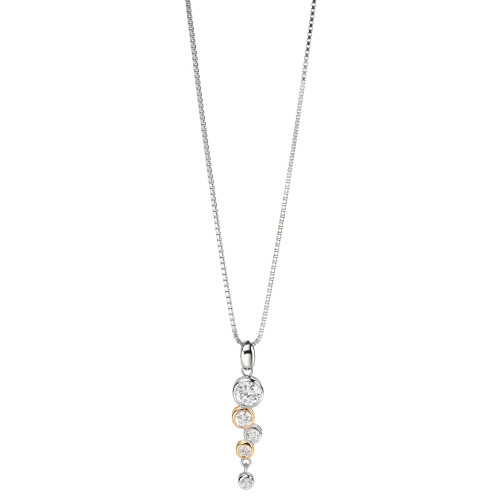 Fiorelli Ladies Silver Waterfall Drop Cubic Zirconia Pendant