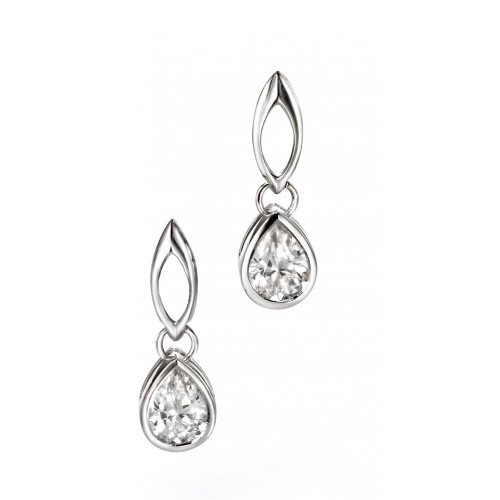 Fiorelli Ladies Silver Cubic Zirconia Teardrop Earrings
