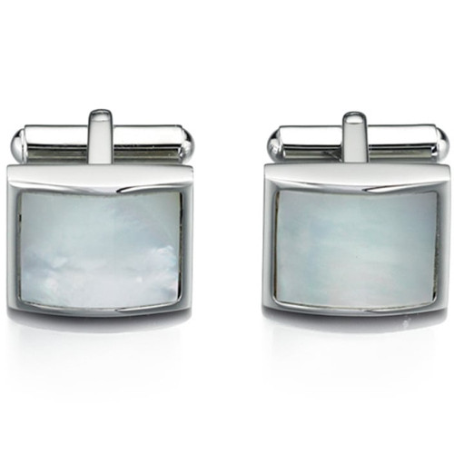 Fred Bennett Men's Stainless-Steel White Mother Of Pearl Cufflinks V422