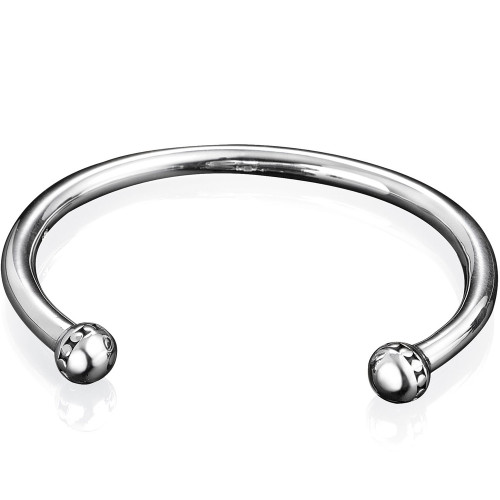 Fred Bennett Oxidized Circle Patterned Silver Bangle B2840