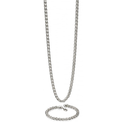 Fred Bennett Heavy Spiga Silver Medium Link 21cm Bracelet B4972