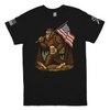 Patriot Pride Men's 4th of July Sasquatch Hiking T-Shirt - Funny American Bigfoot with Beer and USA Flag - Short Sleeve Tee Patriot Pride Men's 4th of July Sasquatch Hiking T-Shirt - Funny American Bigfoot with Beer and USA Flag - Short Sleeve Tee