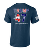 Trenz Shirt Company Patriot Pride Mens Donald Trump Sign 45 47 American Flag Political Short Sleeve T-Shirt