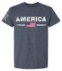Patriot Pride Men's Patriotic Graphic T-Shirt - Distressed Bold America Lettering With American Flag Design