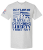 Patriot Pride Men's Graphic T-Shirt - Soliders In American Flag, 250 Years of Defending Liberty Since 1776 Design