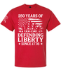 Patriot Pride Men's Graphic T-Shirt - Soliders In American Flag, 250 Years of Defending Liberty Since 1776 Design