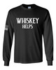 Patriot Pride Whiskey Helps Mens Funny American Flag Sleeve Long Sleeve T-shirt Graphic Tee