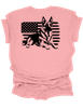 Womens Cute Patriotic German Shepherd Distressed USA Flag Ladies Short Sleeve T-Shirt