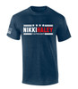 Nikki Haley Tshirt Haley For President USA American Flag Sleeve Short Sleeve T-shirt Graphic Tee