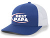 Mens Best Dad Ever Hat Embroidered Funny Blue American Can Logo Parody Mens Baseball Cap Mesh Snap Back Trucker Hat