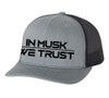 in Musk We Trust Elon Funny Men's Embroidered Mesh Back Trucker Hat