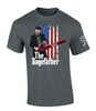 Patriot Pride The Dogefather Musk Holding A D.O.G.E Chainsaw  Sleeve T-shirt Patriot Pride The Dogefather Musk Holding A D.O.G.E Chainsaw  Sleeve T-shirt