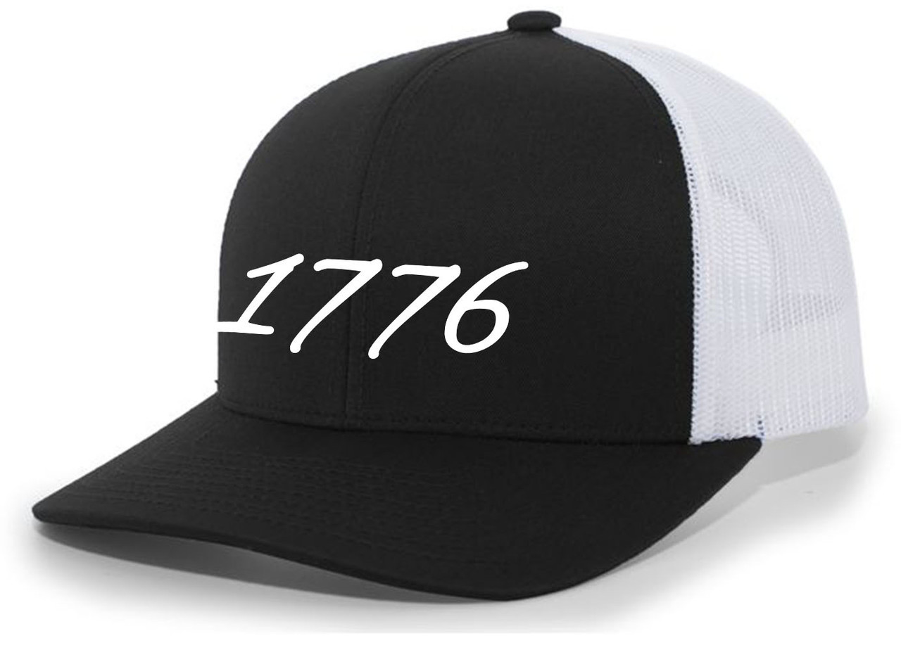 Hat Rack 1776 Men's 1776 United States of America Patriotic Embroidered Mesh Back ...