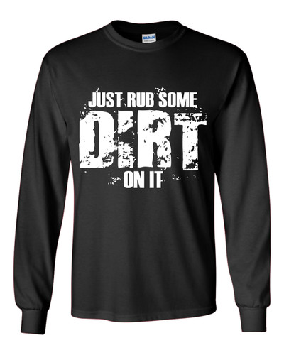 Rub Some Dirt On It Mens Long Sleeve American Flag T-shirt Graphic Tee Rub Some Dirt On It Mens Long Sleeve American Flag T-shirt Graphic Tee